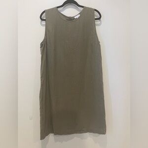 J. Jill Olive Linen Sleeveless Mini Dress